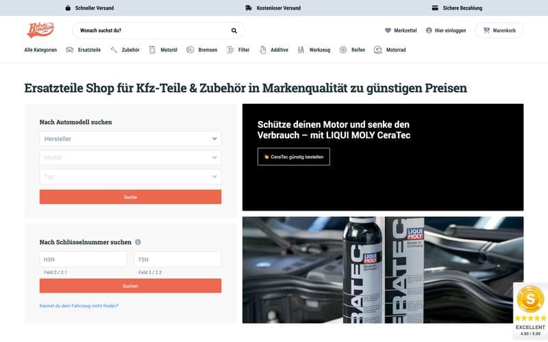 Screenshot of the Retromotion e-commerce platform